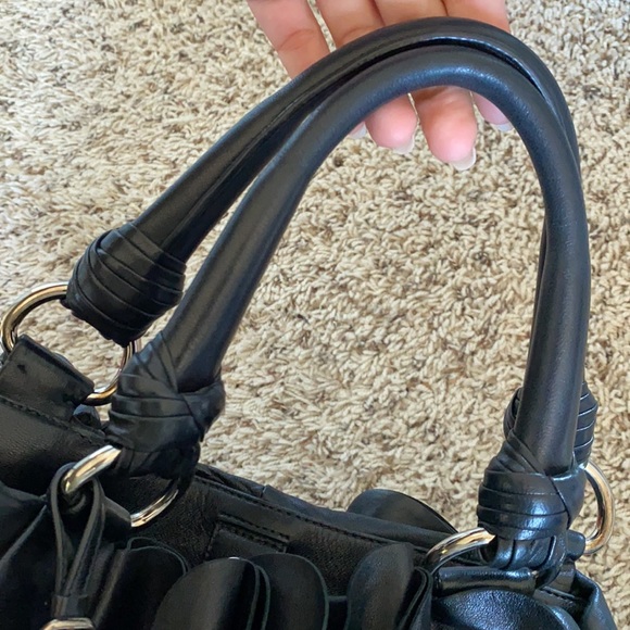 Prada ruffled black leather hobo tote bag - Picture 7 of 14